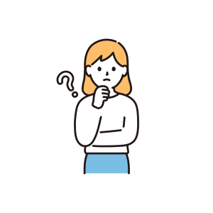 【ブログ用】考える女性イラスト
